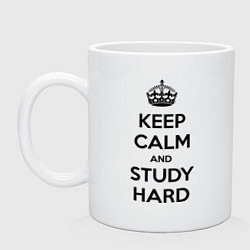 Кружка керамическая Keep Calm & Study Hard, цвет: белый