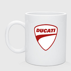 Кружка керамическая Ducati Logo Дукати Лого Z, цвет: белый