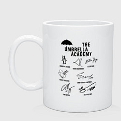 Кружка керамическая АК АМБРЕЛЛА АВТОГРАФЫ АКТЁРОВ, цвет: белый