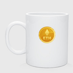 Кружка керамическая ЭФИРИУМ ETH, цвет: белый