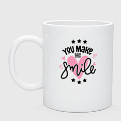 Кружка керамическая You Make me Smile, цвет: белый