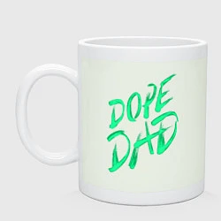 Кружка керамическая Dope Dad текст кистью, цвет: фосфор
