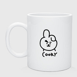 Кружка керамическая COOKY BTS, цвет: белый