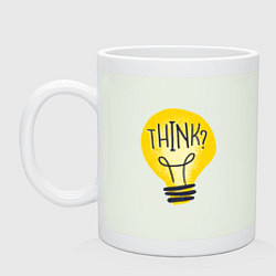 Кружка керамическая Лампочка Think, цвет: фосфор