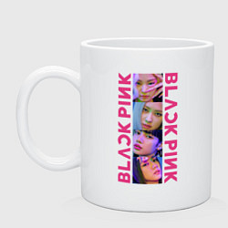 Кружка керамическая BLACKPINK Neon, цвет: белый