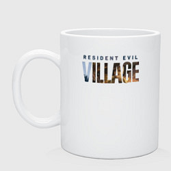 Кружка керамическая Resident Evil 8 Village Logo, цвет: белый