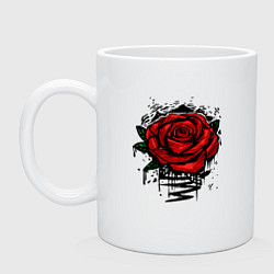Кружка керамическая Красная Роза Red Rose, цвет: белый