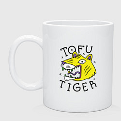 Кружка керамическая Tofu Tiger Тигр Сыр Тофу, цвет: белый
