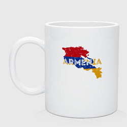Кружка керамическая Armenia Map, цвет: белый