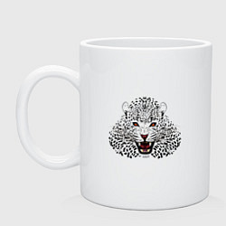 Кружка керамическая Леопард, цвет: белый