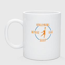 Кружка керамическая Volleyball Time, цвет: белый
