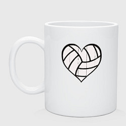Кружка керамическая Сердце Волейбола, цвет: белый