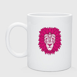 Кружка керамическая Pink Lion, цвет: белый