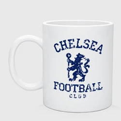 Кружка керамическая Chelsea FC: Lion, цвет: белый
