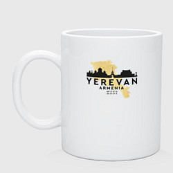 Кружка керамическая Yerevan - Armenia, цвет: белый