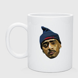 Кружка керамическая Nipsey Face, цвет: белый
