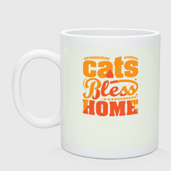 Кружка керамическая Cats bless home, цвет: фосфор