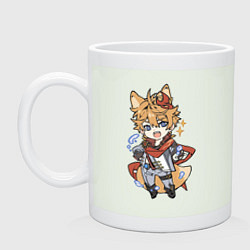 Кружка керамическая Лисёнок Тарталья, цвет: фосфор