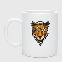 Кружка керамическая Tiger Style, цвет: белый