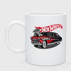 Кружка керамическая Hot Wheels Hot rod car, цвет: белый