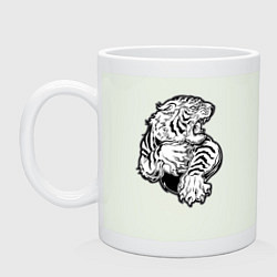 Кружка керамическая Белый Тигр, цвет: фосфор
