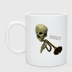 Кружка керамическая Дудец Trumpet Skull, цвет: белый