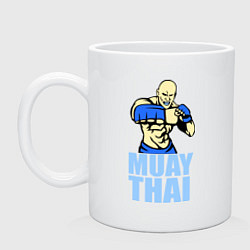Кружка керамическая Muay Thai Boxer, цвет: белый