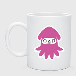 Кружка керамическая Squid Pink, цвет: белый