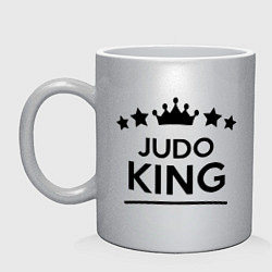 Кружка керамическая Judo king, цвет: серебряный
