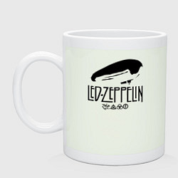 Кружка керамическая Дирижабль Led Zeppelin с лого участников, цвет: фосфор