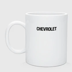 Кружка керамическая Chevrolet Лого Эмблема спина, цвет: белый