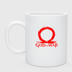 Кружка керамическая GOD OF WAR RED LOGO RAGNAROK, цвет: белый