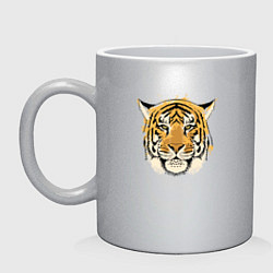 Кружка керамическая Family Tiger, цвет: серебряный