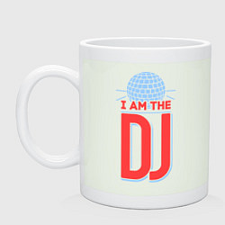 Кружка керамическая I am the DJ цвета фосфор — фото 1