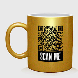 Кружка керамическая QR Scan, цвет: золотой
