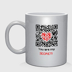 Кружка керамическая QR-Love, цвет: серебряный