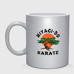 Кружка керамическая Мияги до, цвет: серебряный