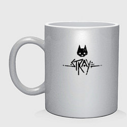 Кружка керамическая Stray: Black Logo, цвет: серебряный