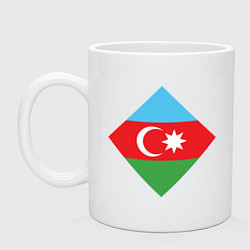 Кружка керамическая Flag Azerbaijan, цвет: белый