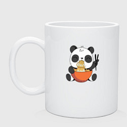 Кружка керамическая Cute Panda Eating Ramen, цвет: белый