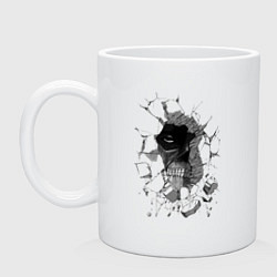 Кружка керамическая Skull inside, цвет: белый