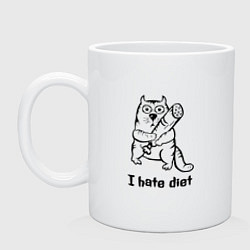 Кружка керамическая Ненавижу диету!, цвет: белый
