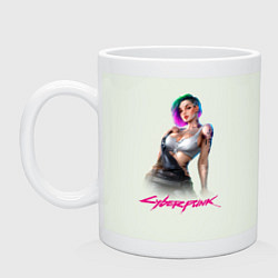 Кружка керамическая Sexy Judy Cyberpunk 18, цвет: фосфор