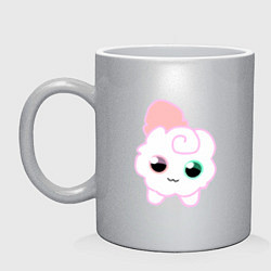 Кружка керамическая Toca Kitchen котик, цвет: серебряный