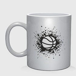 Кружка керамическая Basketball Splash, цвет: серебряный