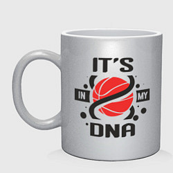 Кружка керамическая ДНК - Баскетбол, цвет: серебряный