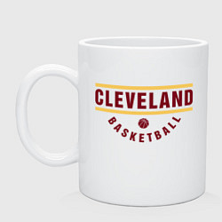 Кружка керамическая Cleveland - Basketball, цвет: белый