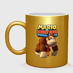 Кружка керамическая Mario Donkey Kong Nintendo, цвет: золотой