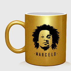Кружка керамическая Real - Marcelo, цвет: золотой