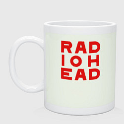 Кружка керамическая Radiohead большое красное лого, цвет: фосфор